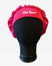 Load image into Gallery viewer, Satin Hot Pink Hair Bonnet
