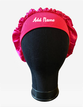 Load image into Gallery viewer, Satin Toddler Kids Hot Pink Hair Bonnet
