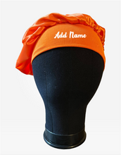 Load image into Gallery viewer, Satin Toddler Kids Orange Hair Bonnet
