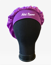 Load image into Gallery viewer, Satin Toddler Kids Purple Hair Bonnet
