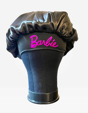 Load image into Gallery viewer, Barbie Satin Black Hair Bonnet
