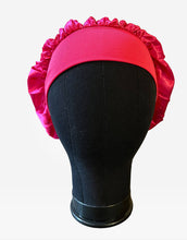 Load image into Gallery viewer, Satin Hot Pink Hair Bonnet
