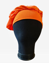 Load image into Gallery viewer, Satin Toddler Kids Orange Hair Bonnet
