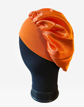 Load image into Gallery viewer, Satin Toddler Kids Orange Hair Bonnet
