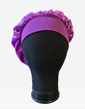 Load image into Gallery viewer, Satin Toddler Kids Purple Hair Bonnet
