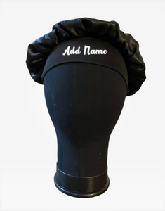 Satin Toddler Kids Black Hair Bonnet