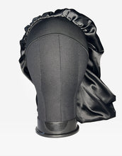 Load image into Gallery viewer, Satin Black X-Long Hair Bonnet 26in length (Locs/Braids)
