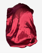 Load image into Gallery viewer, Satin Burgundy Medium Tie Hair Bonnet
