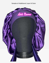 Load image into Gallery viewer, Satin Purple Medium Tie Hair Bonnet
