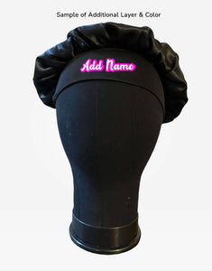 Satin Toddler Kids Black Hair Bonnet