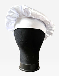 Satin White Hair Bonnet